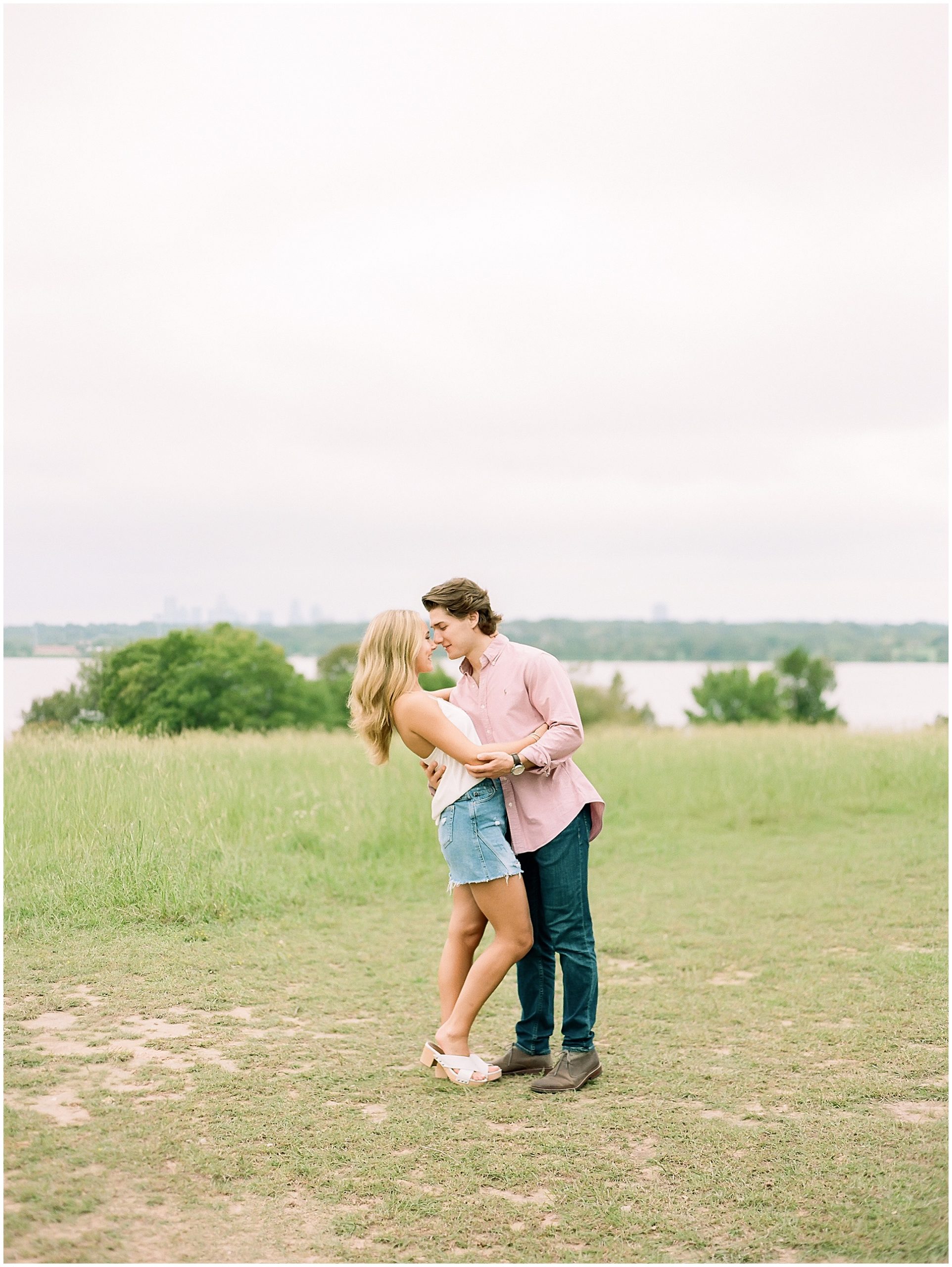 View of lake engagement session