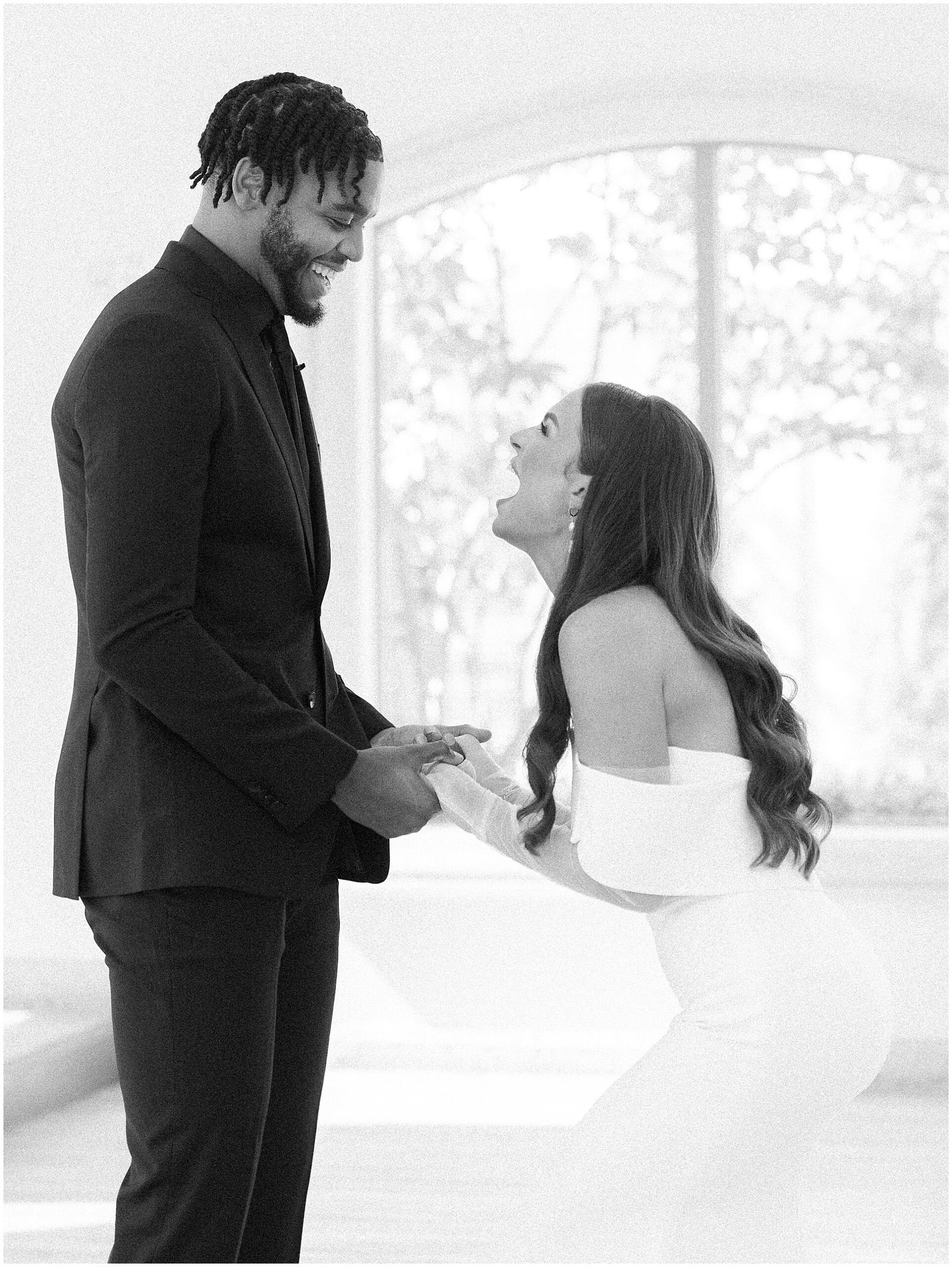 abbi excited to see Juwan on their wedding day at knotting hill