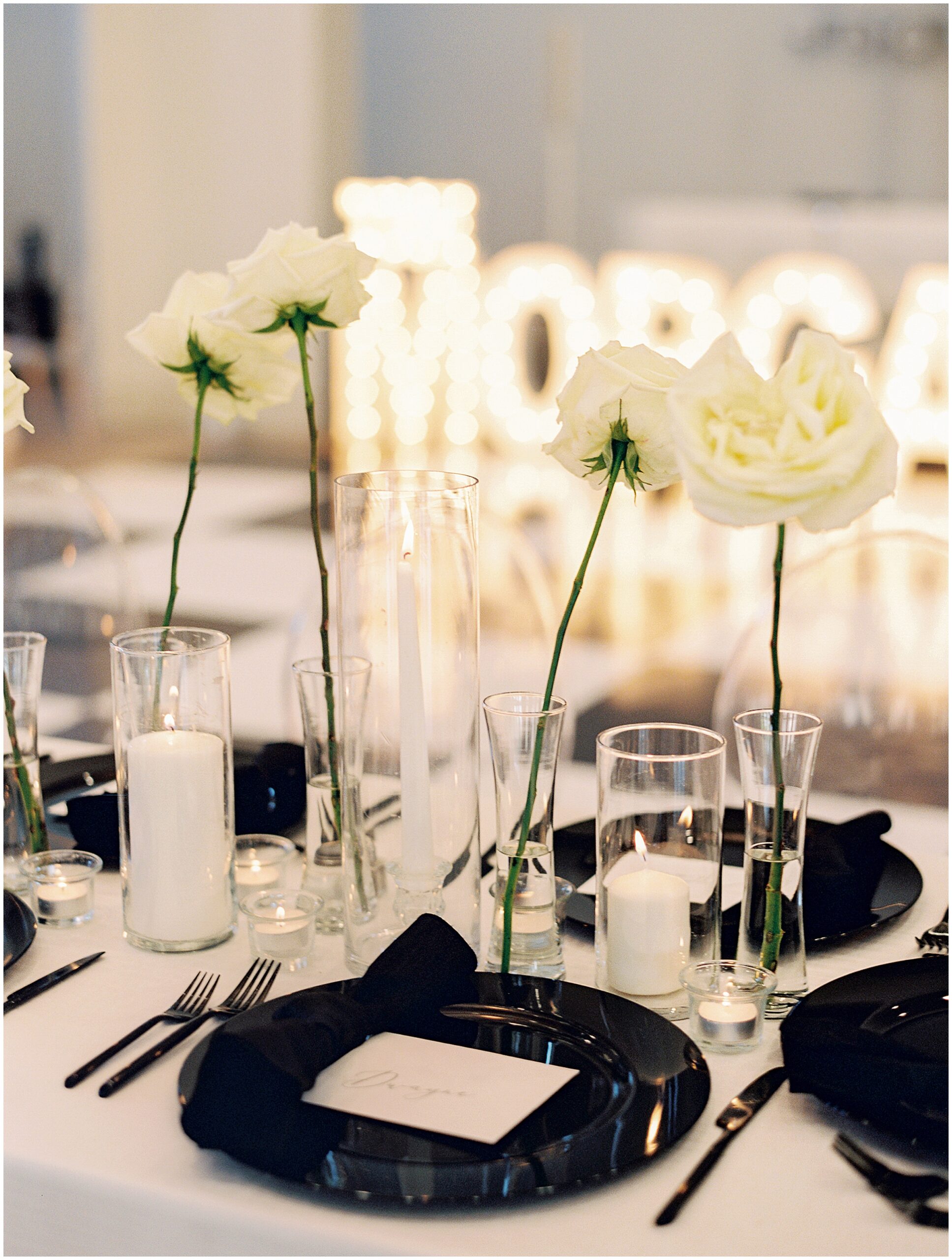 tall roses, chic.modern design at knotting hill wedding venue