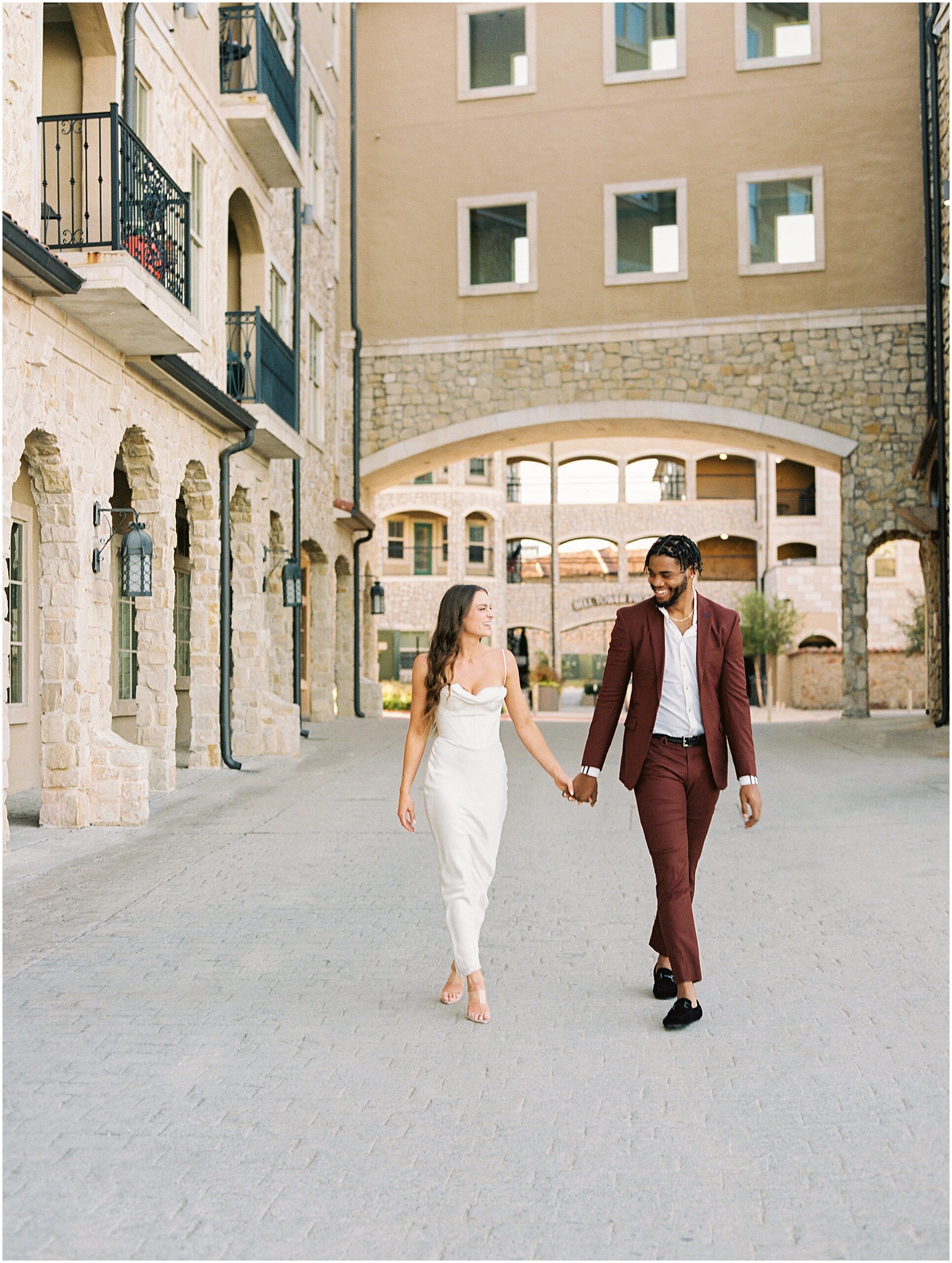 Stylish and Chic European Inspired Engagement session at Adriatica Village
