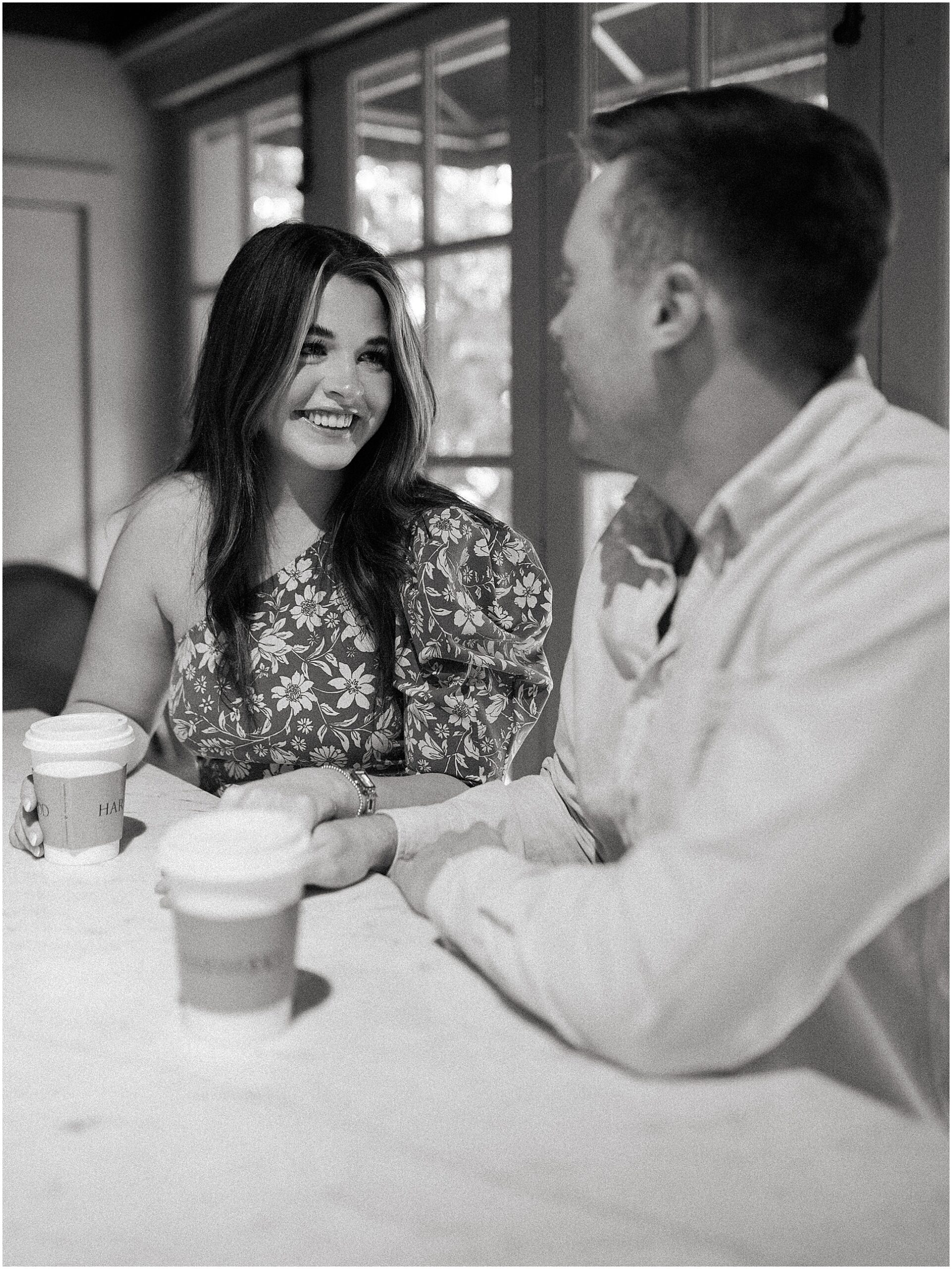 Catherine and Jack's Engagement Session Starts in a Cozy Coffee Shop