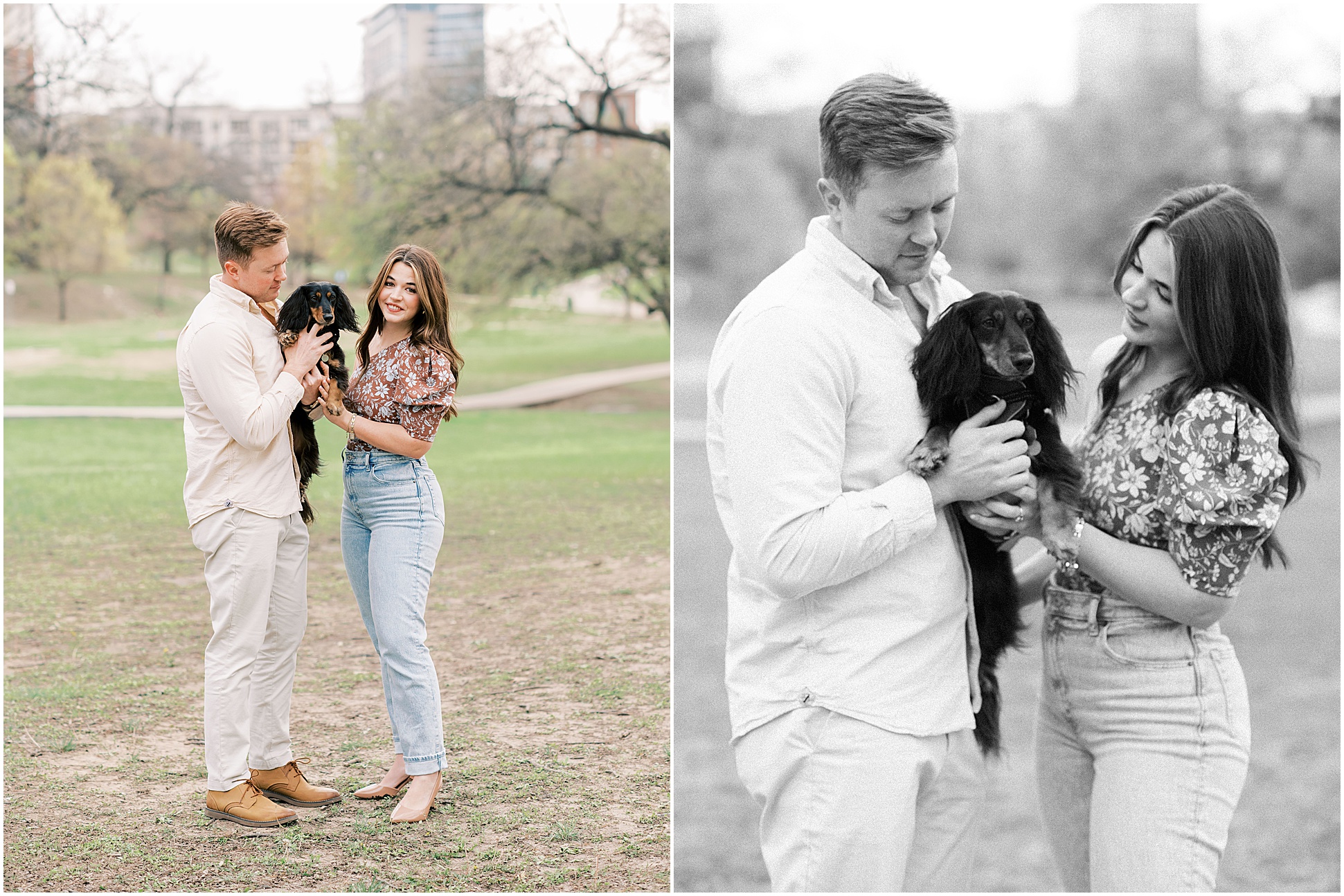 Engaged Couple Catherine and Jack with Their Beloved Dog