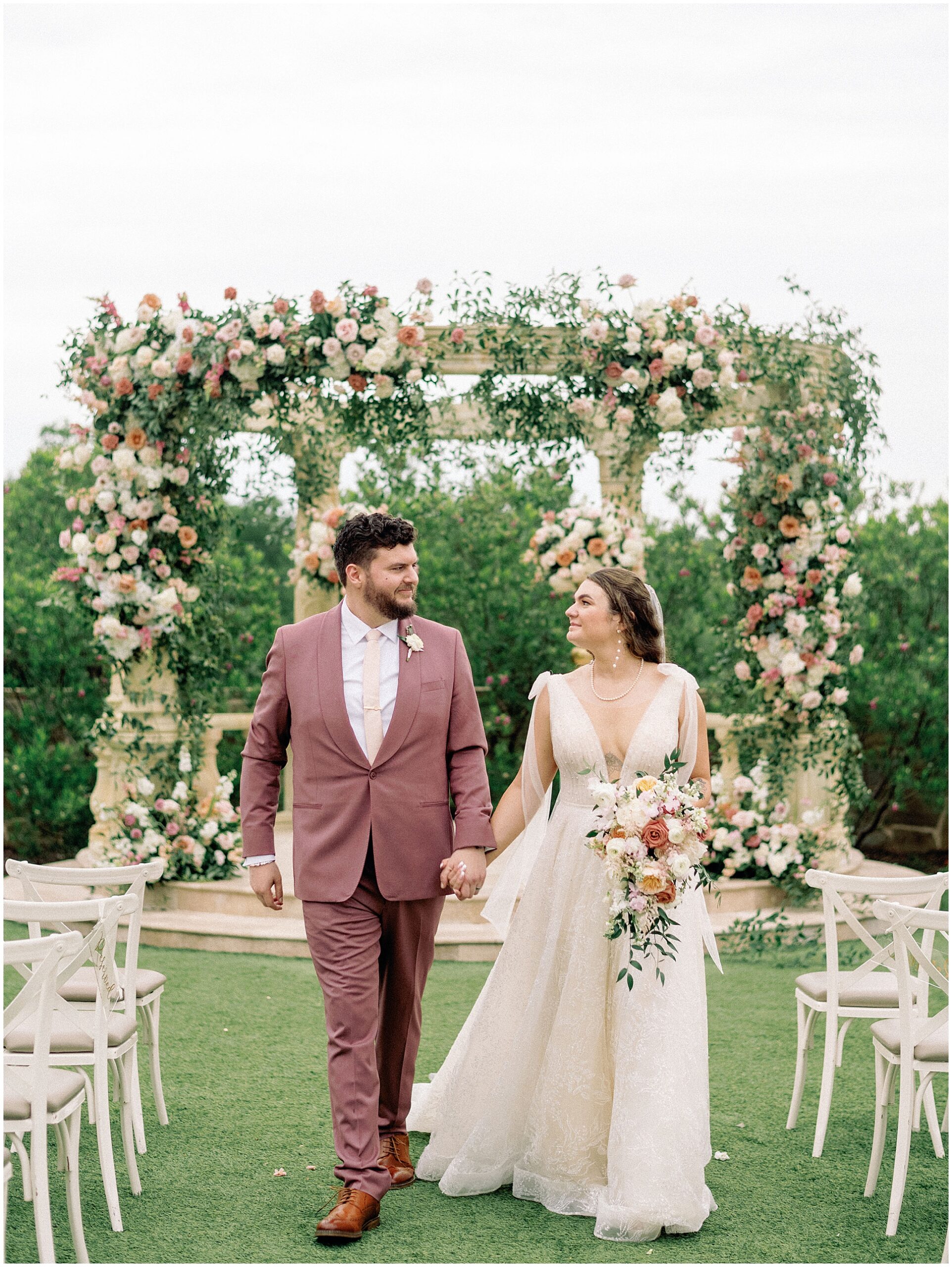 Featured image of Anastasia and Ethan at their tented wedding with blush and pink tones at D'Vine Grace Vineyard